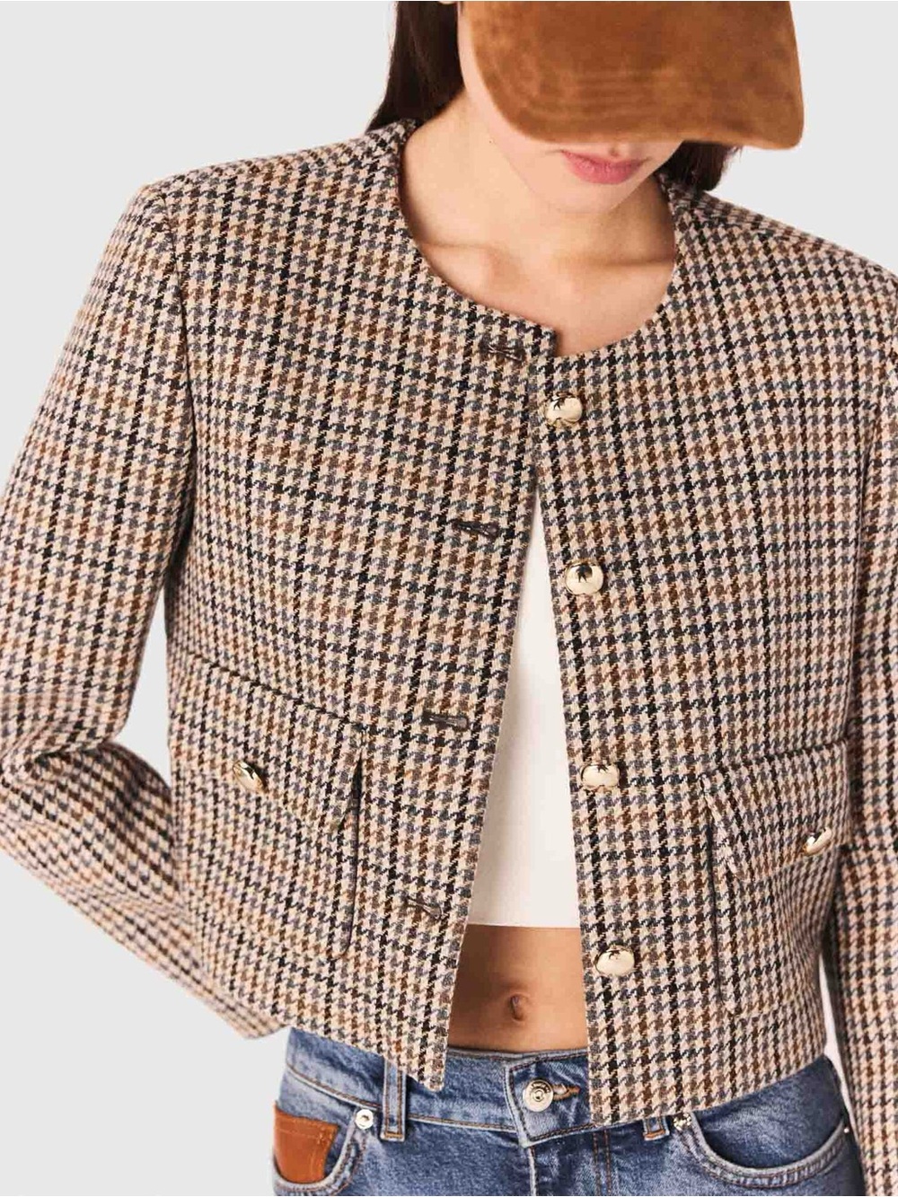 Maje Vifanero short check blazer